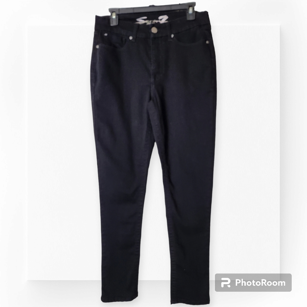 Seven7 Women's High Rise Skinny Jeans - Black